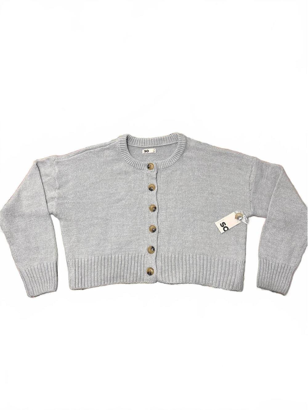 SO Light Gray Cropped Cardigan Sweater 2X